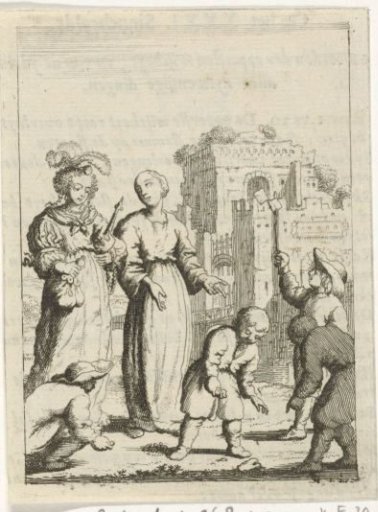 The personified soul and Vanity contemplate playing children