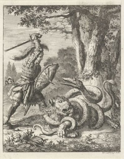 Godfrey of Bouillon Rescuing a Lion from the Grip of a Snake