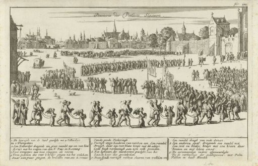 Procession of 40 French Christian slaves ransomed in Tunis in Paris, 1641