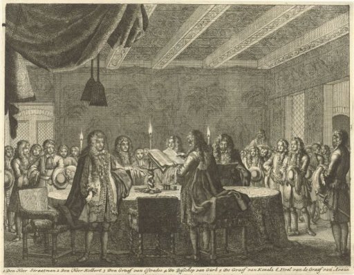 The signing of the peace treaty between France and the German Emperor, 5 February 1679