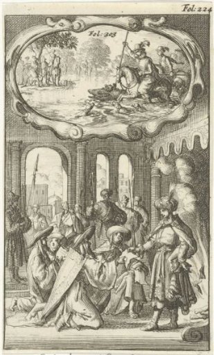 Constantine the Great with bishops at Nicaea / Prince of Aragon, son of King Alfonso Ferdinand, on a bear hunt