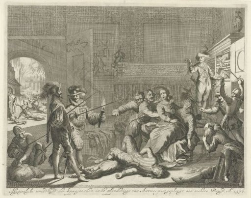 Abuse of a bride by Spanish soldiers during the Spanish Fury at Antwerp, 1576