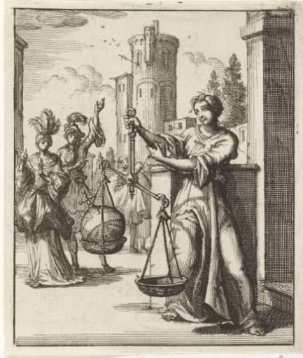 Woman weighing an imperial orb