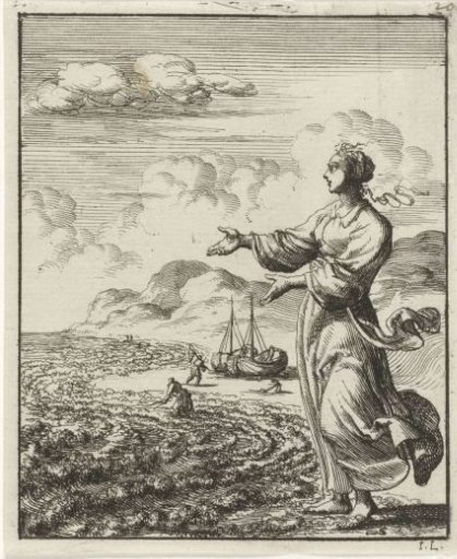 Woman looking out to sea from the surf