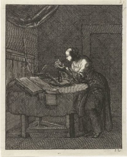 Woman attempting to blow out a glowing candle wick