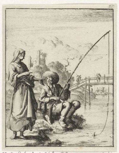 Woman in conversation with an angler