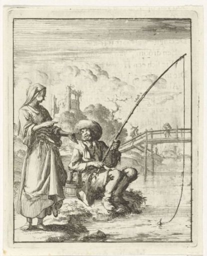 Woman in conversation with an angler