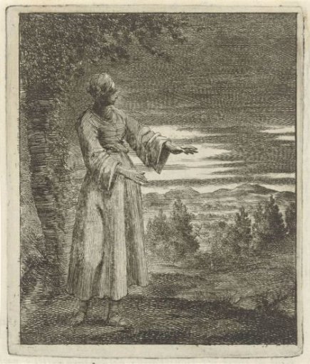 Woman walking in the night