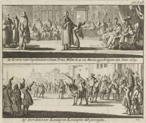 William and Mary proclaimed King and Queen of England, 1689