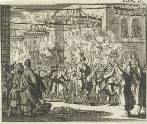 Procession on Shrove Tuesday with torchlight and music