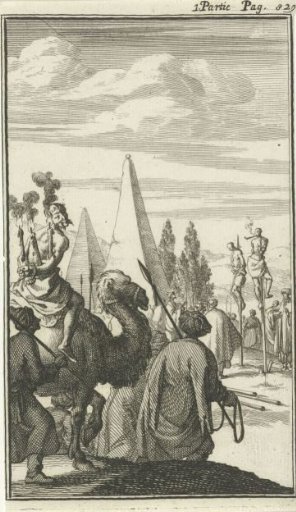 Figures Impaled on a Stake as Punishment in Egypt