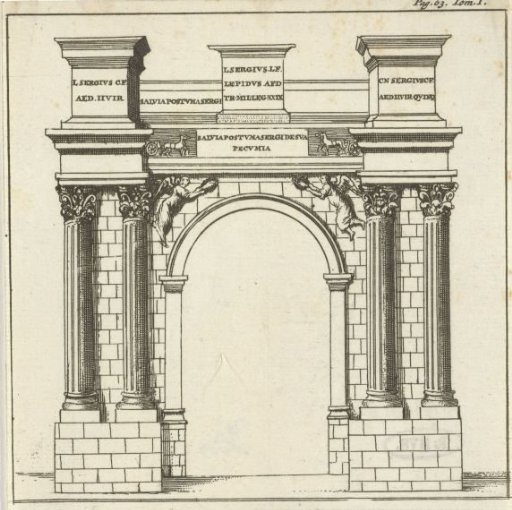Roman gate near the temple in Pula
