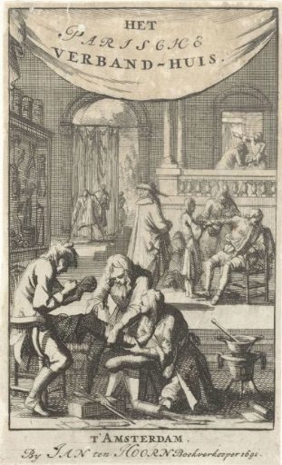 Patients in a hospital ward being bandaged