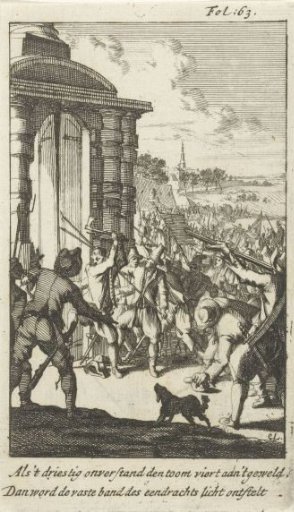 Assault on the North Gate of Middelburg by rebellious peasants, 1672