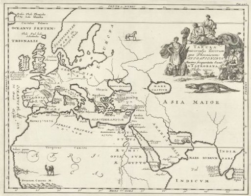 Map of Europe and parts of Asia and Africa
