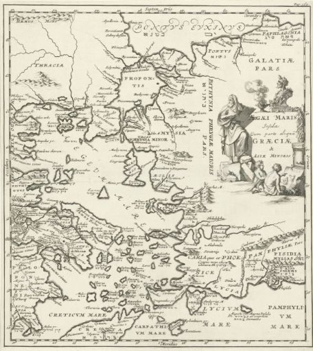 Map of the Aegean Sea with parts of Greece and Asia Minor