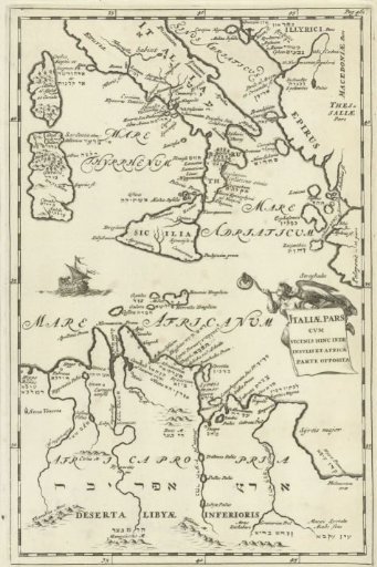 Map of Italy and a part of North Africa