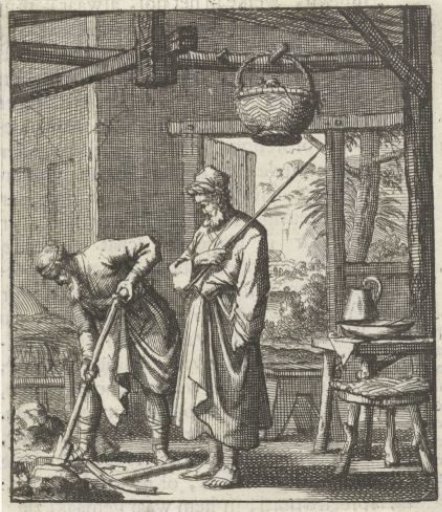 Hermit watches as his visitor digs in the ground to find mice