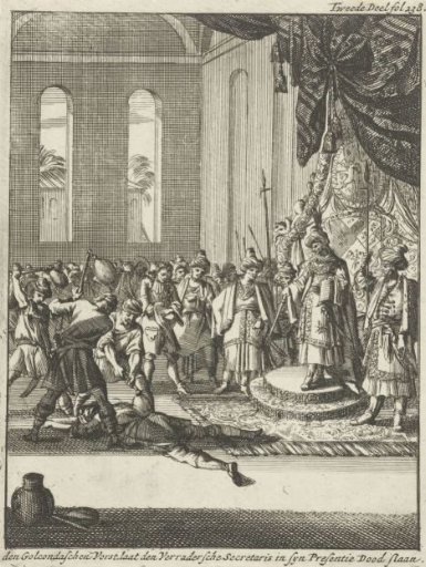 Sultan of Golconda having a condemned man beaten to death