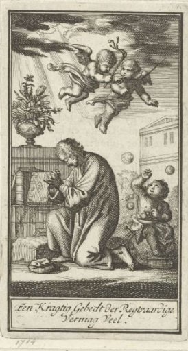 Kneeling man in prayer