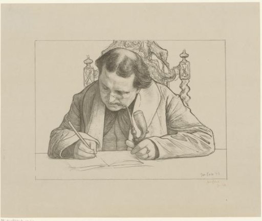 Portrait of Abraham Kuyper, writing
