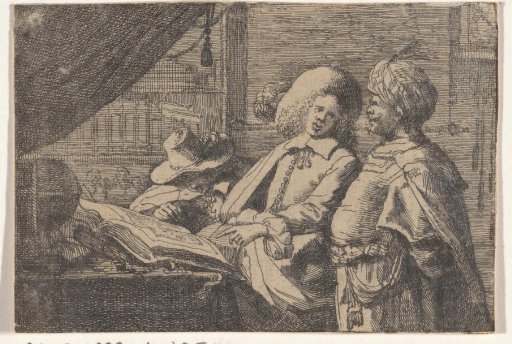 Three Men Around a Book in an Office
