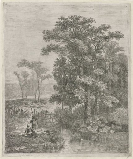 Man and woman by a stream