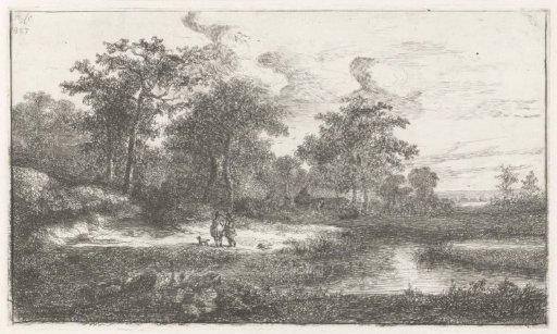 Two Hunters by a Pond