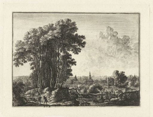 Landscape with travellers
