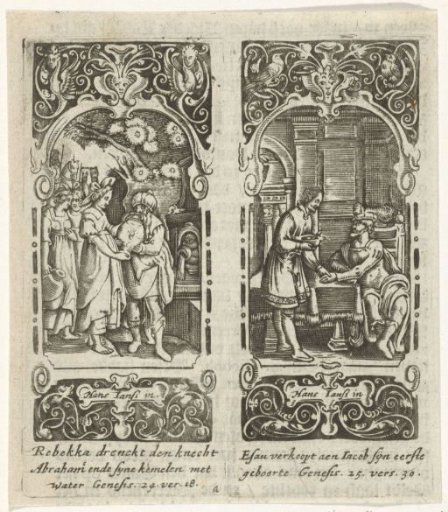 Rebekah and Eliezer at the well / Esau sells his birthright