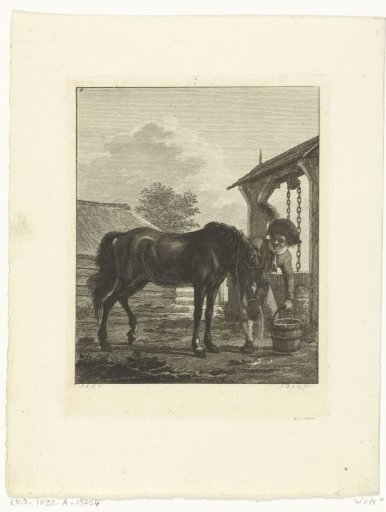 A Man and a Horse by a Well