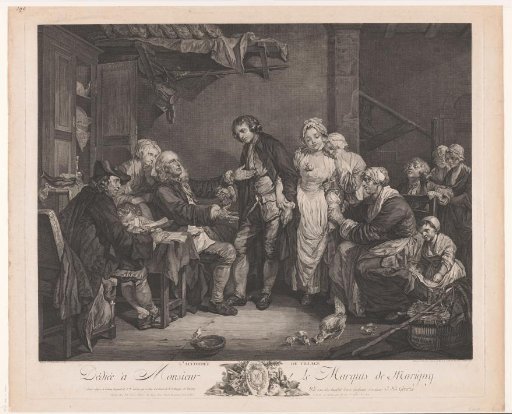 Interior with a man asking a woman's hand