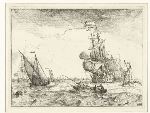 View of the IJ with a rowing boat