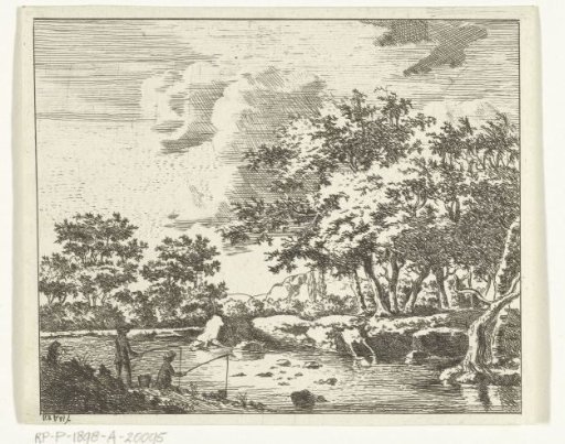 Landscape with two fishermen by a river