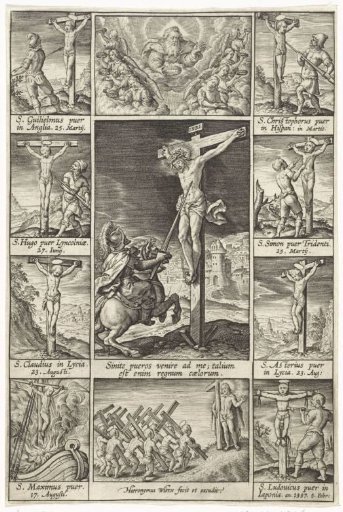 Christ on the Cross and the spear-bearer