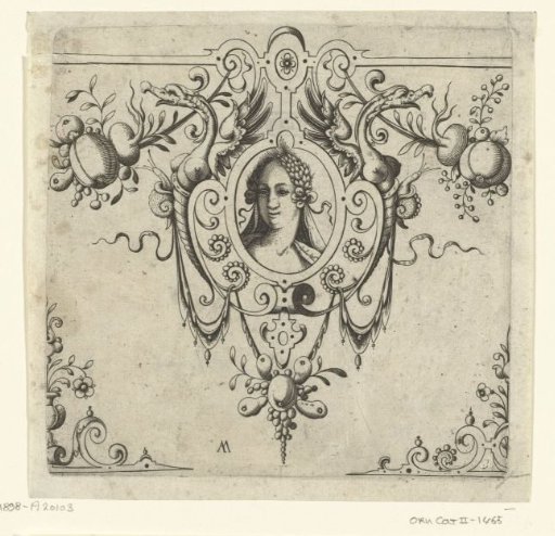 Oval medallion with the head of a woman