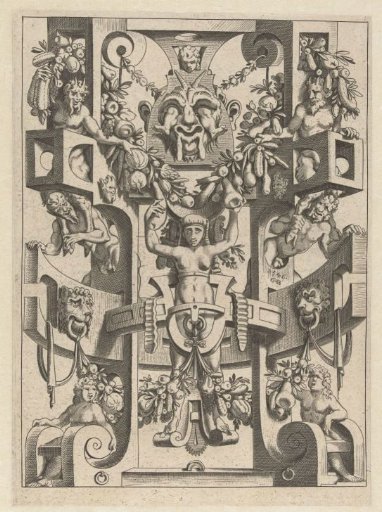 Scrollwork in which a woman is trapped