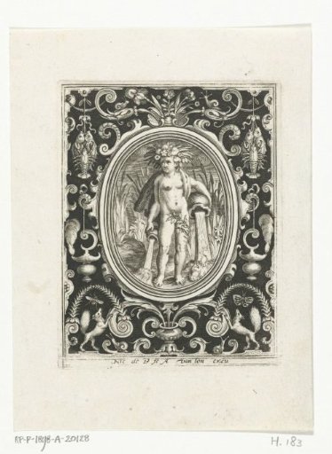 Element Water as a young man with vases from which water flows