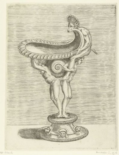 Bowl formed by the lower jaw of a satyr with a dog's head