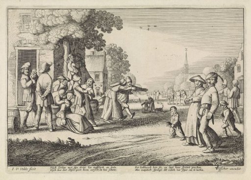 Dancing peasants during a village festival