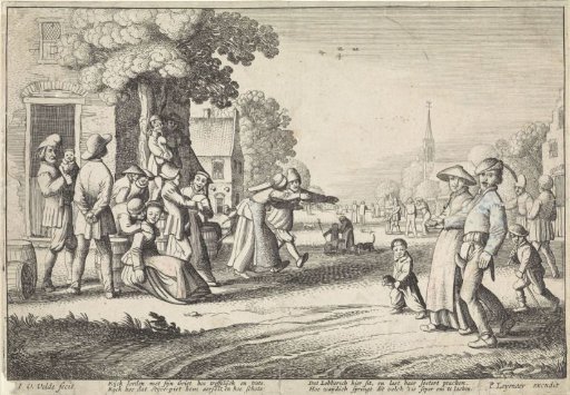 Dancing peasants during a village festival