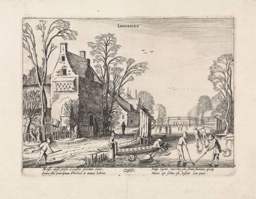 Winter Landscape with Skaters on the Ice: January