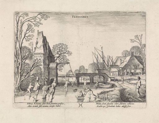 Winter Landscape with Figures on the Ice: February