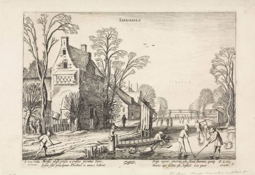 Winter Landscape with Skaters on the Ice: January