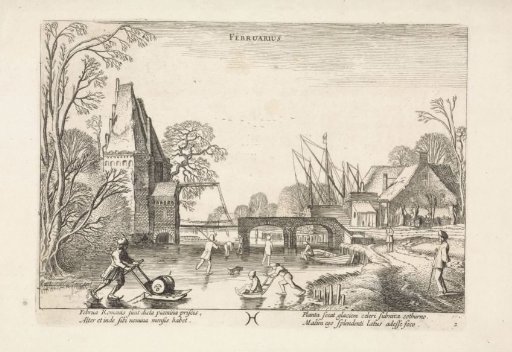 Winter Landscape with Figures on the Ice: February