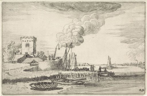 Landscape with a Lighthouse in a Harbor