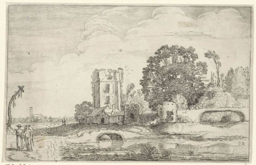 Landscape with the tower of Huis ter Kleef at Haarlem
