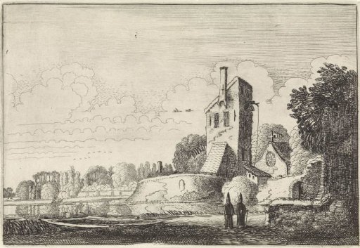Landscape with a fort, tower, and chapel