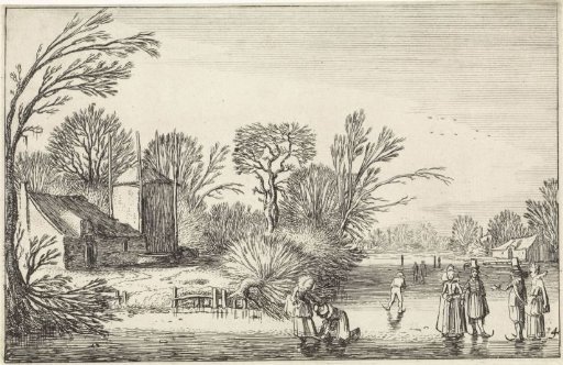 Skaters by a Farm and a Haystack