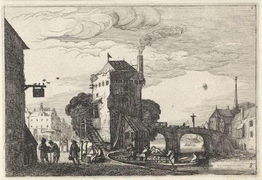 City view with a bridge over a river